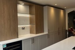 Newly completed bespoke kitchen with a quartz island and full-height cabinetry in Tooting, South London.
