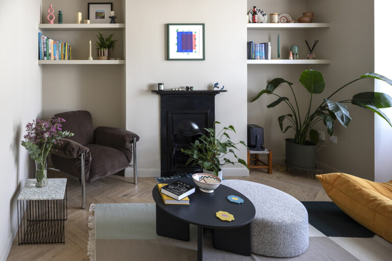 Living room renovation within a house extension in Brockley